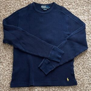 Polo by Ralph Lauren Navy Waffle-Knit Crewneck Sweater